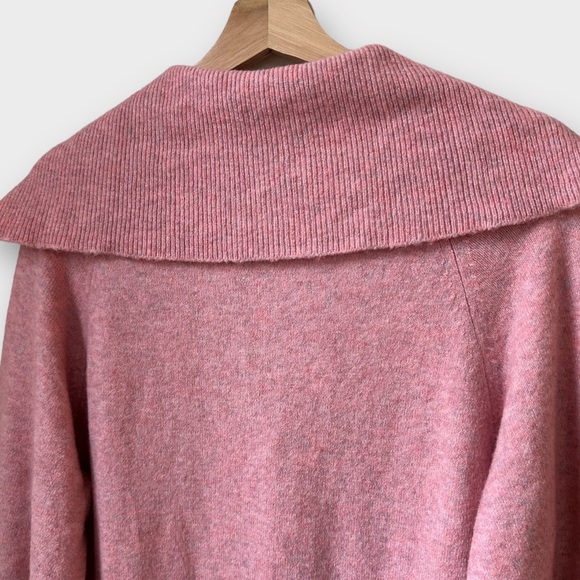 J.Crew Half Zip Sweater Dress in Supersoft Merino Wool Blend Yarn in Rose Multi, - Picture 5 of 7